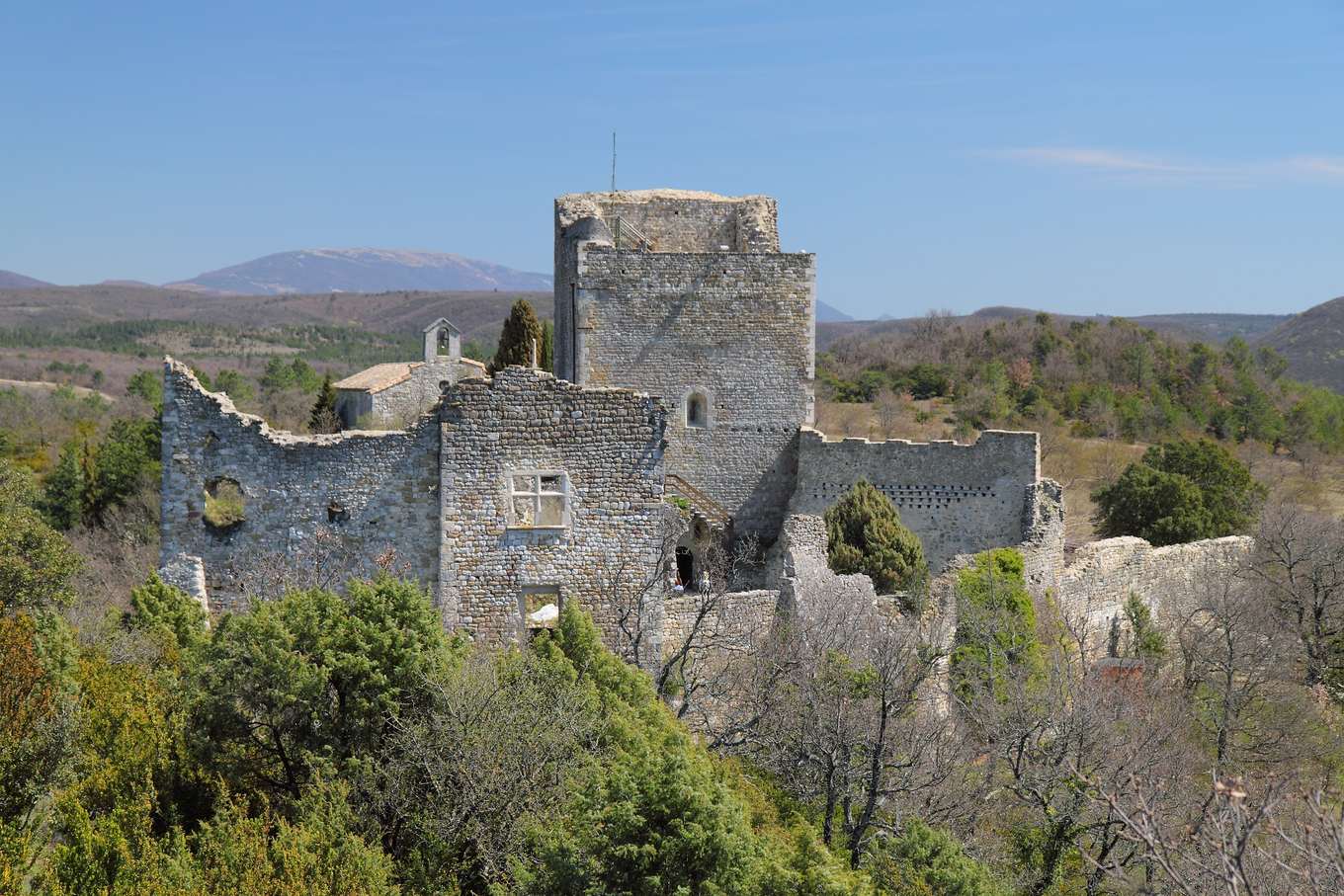 Le château de Rochefort-en-Valdaine vu depuis l'ouest