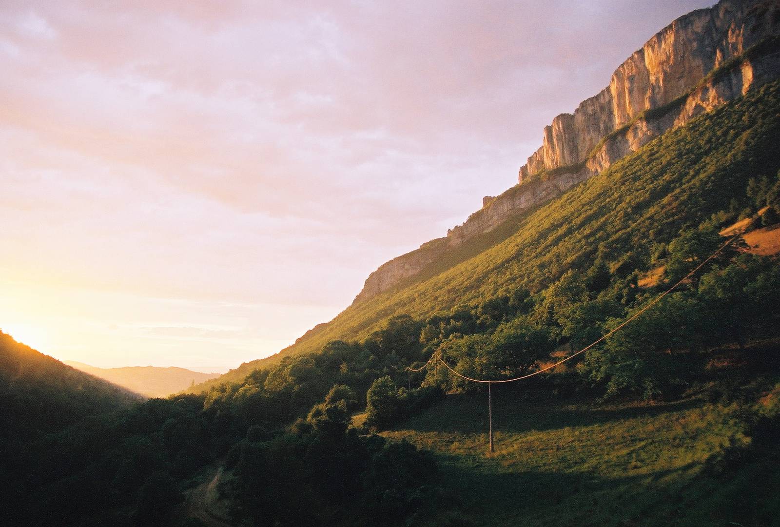 Coucher de soleil sur les falaises de Combe Laval
